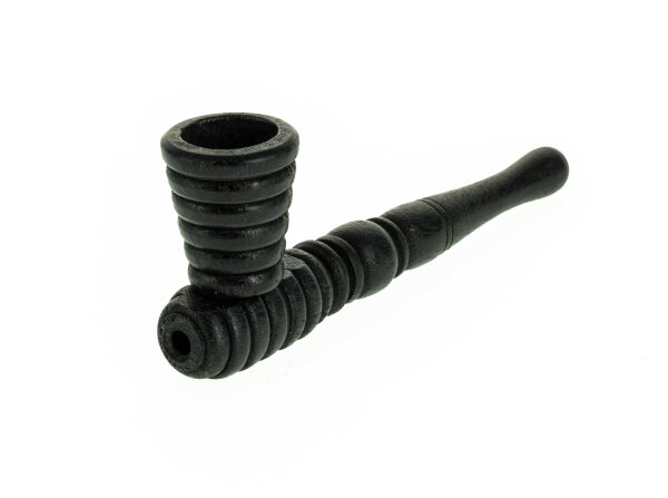 Holzpurpfeife - Rillen - L 12,5 cm Schwarz