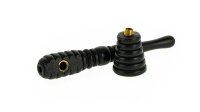 Holzpurpfeife - Rillen - L 12,5 cm Schwarz