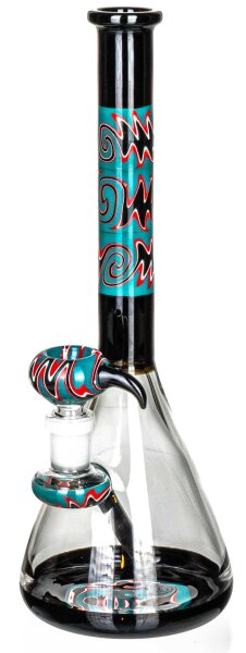 Glasbong - Kolbenbong bunt 14,5er H 26,5 cm mit fester Kupplung