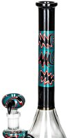 Glasbong - Kolbenbong bunt 14,5er H 26,5 cm mit fester Kupplung