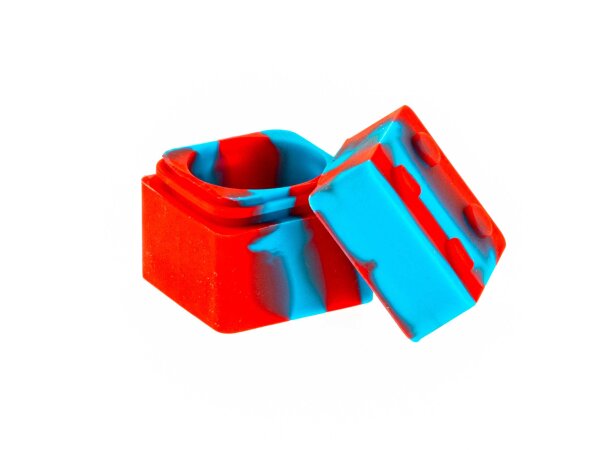 Silikondose "Legostein" 3x3 cm Farbe: Blau/Rot