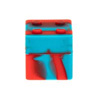 Silikondose "Legostein" 3x3 cm Farbe: Blau/Rot