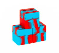 Silikondose "Legostein" 3x3 cm Farbe: Blau/Rot