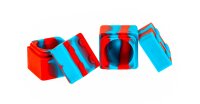 Silikondose "Legostein" 3x3 cm Farbe: Blau/Rot