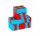 Silikondose "Legostein" 3x3 cm Farbe: Blau/Rot