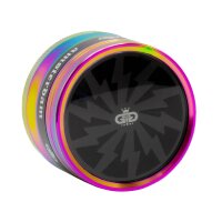Grace Glass Pollinator Grinder - Amsterdam Schriftzug seitlich + Sichtfenster - D 63 mm - Rainbow