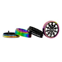 Grace Glass Pollinator Grinder - Amsterdam Schriftzug seitlich + Sichtfenster - D 63 mm - Rainbow