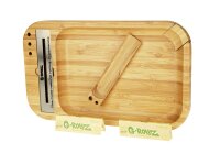 G-Rollz - Rolling Tray aus Bambus - 28x17 cm - Rechteckig - mit Bauunterlage ink. Blättchen & Blättch