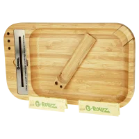G-Rollz - Rolling Tray aus Bambus - 28x17 cm - Rechteckig - mit Bauunterlage ink. Blättchen & Blättch