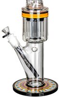 Blaze Glasbong "Totem" 18,8er/14,5er Borosilikatglas H 49 cm D 75/71 mm 10-Arm Percolator Kickloch Eis