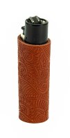 Lederhülle/Cover für Clipper - geprägt - DMT Flowers
