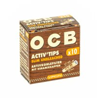 OCB Activ Tips - Aktivkohlefilter 7 mm - Unbleached - 10er