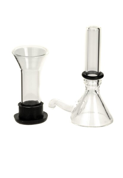 Kupplung für kleine Glasbongs mit Dichtung - L 5 cm 2Tlg.