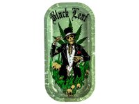Black Leaf Rolling Tray - Hempmaster - 20,6x10,5x1,8 cm - Mini