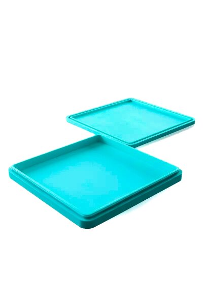 Heisenberg - Silikondose/Box - Square/Quadrat - Groß 200ml - 17,5x17,5x2,5 cm - Hellblau