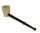 Purpfeife aus Holz Schwarz mit großem Steinkopf verziert L 17 cm Kopf D 20 mm
