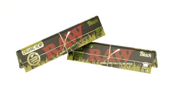RAW Organic Hemp Black - unbleached - King Size Slim - 32 Blättchen