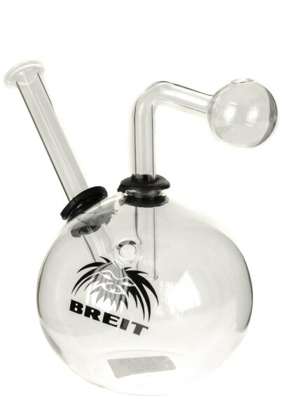 Breit Öl-Pfeife mit Wasser Rund H 140 mm D 87/14 mm Steckchillum