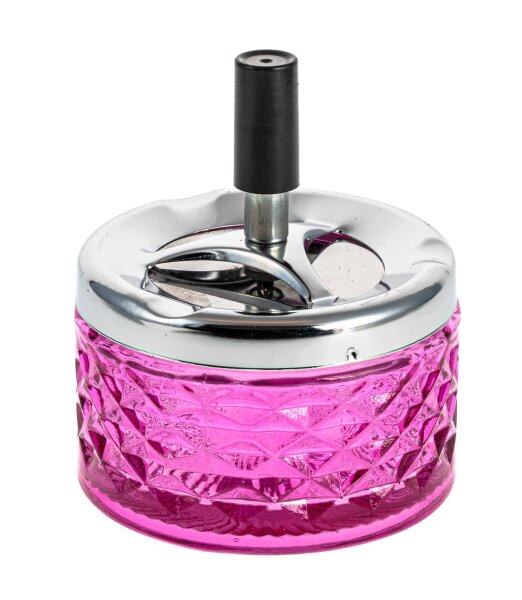 Angelo Schleuderaschenbecher "Kristall" aus Glas D 95 mm - Pink