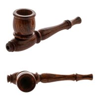 Holzpurpfeife - mit Kickloch geschnitzt L 10 cm - Braun