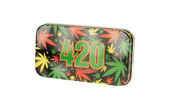 Metalldose - 420 Rasta - 120x65x20 mm - Bedruckt innen Silber