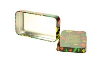 Metalldose - 420 Rasta - 120x65x20 mm - Bedruckt innen Silber