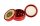 Black Leaf Pollinator Grinder mit Bild - Horus Eye - D 50 mm H 40 mm - Rot