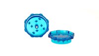 Mini Acrylgrinder mit Pyramidenspitzen & Hanfblatt Aufdruck - D 52 mm - versch. Farben