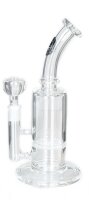 Heisenberg Glasbong 14,5er - Honey Dude 1x Honeycomb Percolator - H 22 cm D 50/23 mm - Klar/Farblos - N