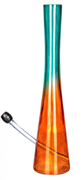 Hollandbong mit Kickloch - Türkis/Orange - mit Schlauch - H 40 cm