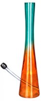 Hollandbong mit Kickloch - Türkis/Orange - mit Schlauch - H 40 cm