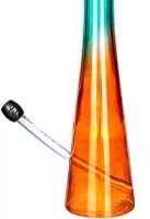 Hollandbong mit Kickloch - Türkis/Orange - mit Schlauch - H 40 cm