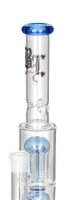 Black Leaf Glasbong 18,8er - 2x 8 Arm Baum-Percolator - H 35,5 cm D 60/39 mm - Blau - ICE