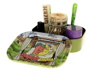 Best Buds - Metallbox mit Rolling Tray als Deckel - Strawberry Banana - 14x18x5 cm