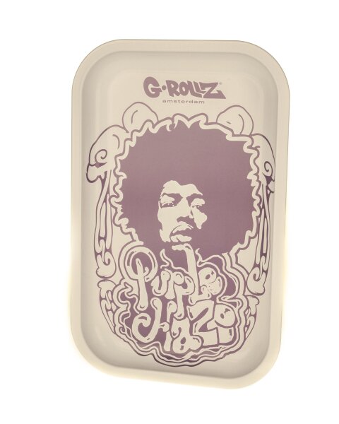 G-Rollz Rolling Tray - Purple Haze (Jimy Hendrix) Weiß/Lila - 17,7x27,5 cm - Small