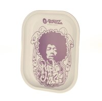 G-Rollz Rolling Tray - Purple Haze (Jimy Hendrix) Weiß/Lila - 14x18 cm - Mini