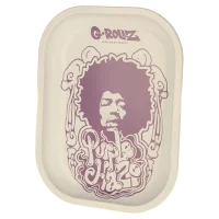 G-Rollz Rolling Tray - Purple Haze (Jimy Hendrix) Weiß/Lila - 14x18 cm - Mini