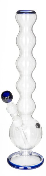 Boost Glasbong 18,8er - Bubble - H 47 cm D 45 mm WS 5 mm - Klar/Blau