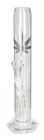 BamBamBhole Glasbong "Gerade mit Blatt" H 39 cm NS 18,8