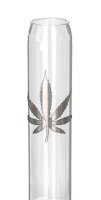 BamBamBhole Glasbong "Gerade mit Blatt" H 39 cm NS 18,8