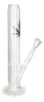 BamBamBhole Glasbong "Gerade mit Blatt" H 39 cm NS 18,8