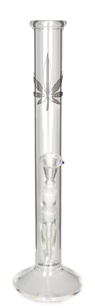 BamBamBhole Glasbong 18,8er H 48 cm gerader aufbau + "Blatt"