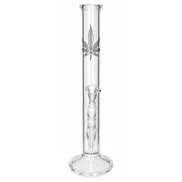BamBamBhole Glasbong 18,8er H 48 cm gerader aufbau + "Blatt"
