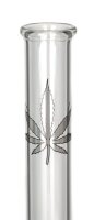 BamBamBhole Glasbong 18,8er H 48 cm gerader aufbau + "Blatt"