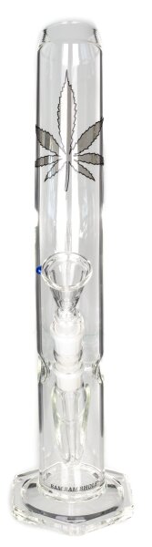BamBamBhole Glasbong "Gebogen mit Blatt" ICE H 40 cm NS 18,8