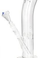 BamBamBhole Glasbong "Gebogen mit Blatt" ICE H 40 cm NS 18,8