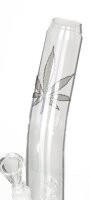 BamBamBhole Glasbong "Gebogen mit Blatt" ICE H 40 cm NS 18,8