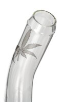 BamBamBhole Glasbong "Gebogen mit Blatt" ICE H 40 cm NS 18,8