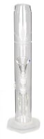 BamBamBhole Glasbong "Gerade & sandgestrahltes Blatt" H 39 cm D 55 mm NS 18,8