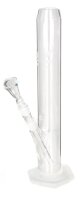 BamBamBhole Glasbong "Gerade & sandgestrahltes Blatt" H 39 cm D 55 mm NS 18,8